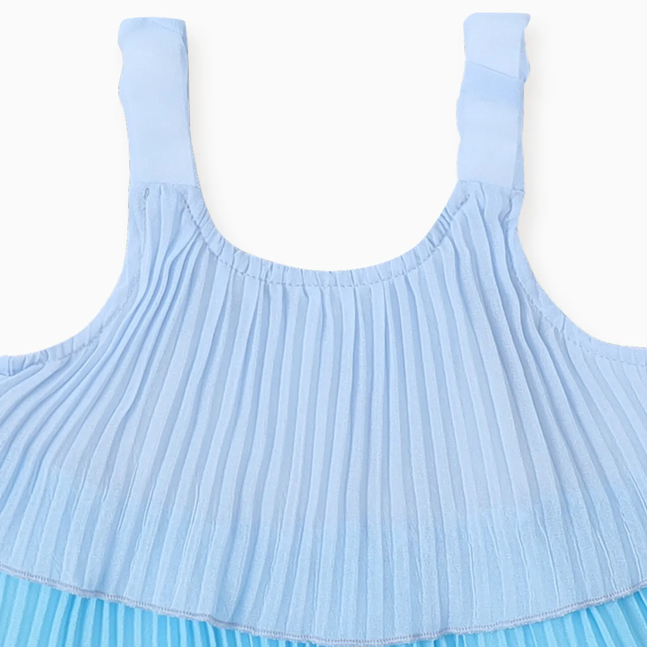 2件 嬰兒 多層裙擺 甜美 背心 連衣裙 藍色 big image 1