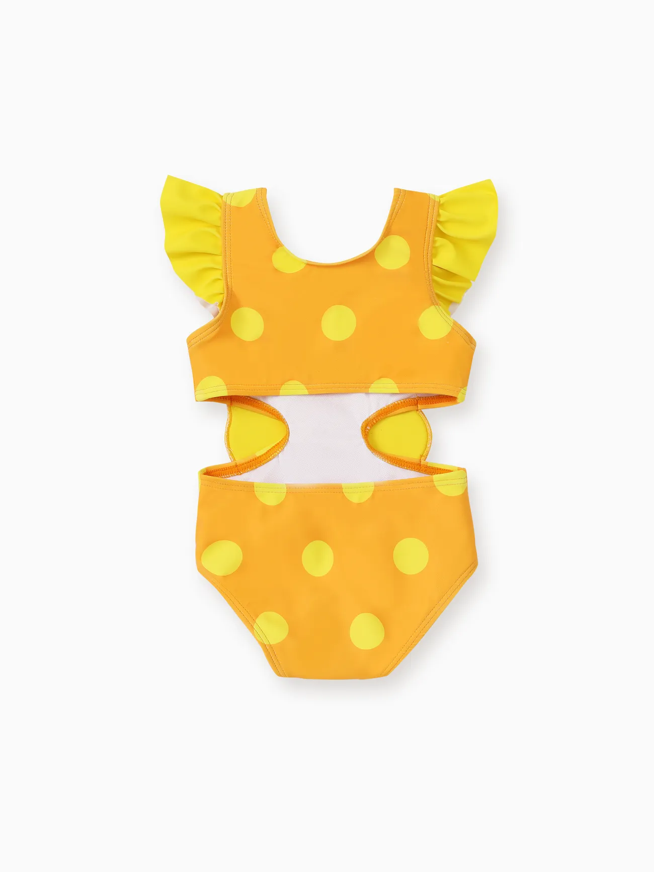 嬰兒 女 荷葉邊 兔仔 童趣 背心 泳衣 黃色 big image 1