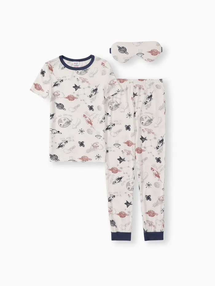 Kid Boy/Girl Childlike Rabbit Print Bamboo Fabric Tight Pajamas Set