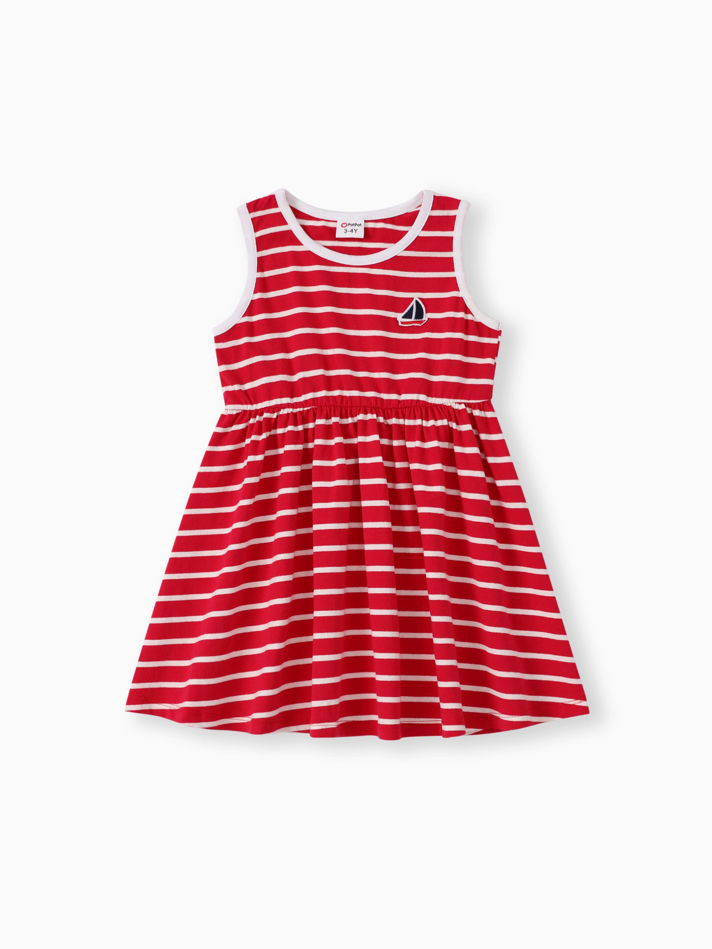 

Toddler Girl Stripe Print Sleeveless Dress