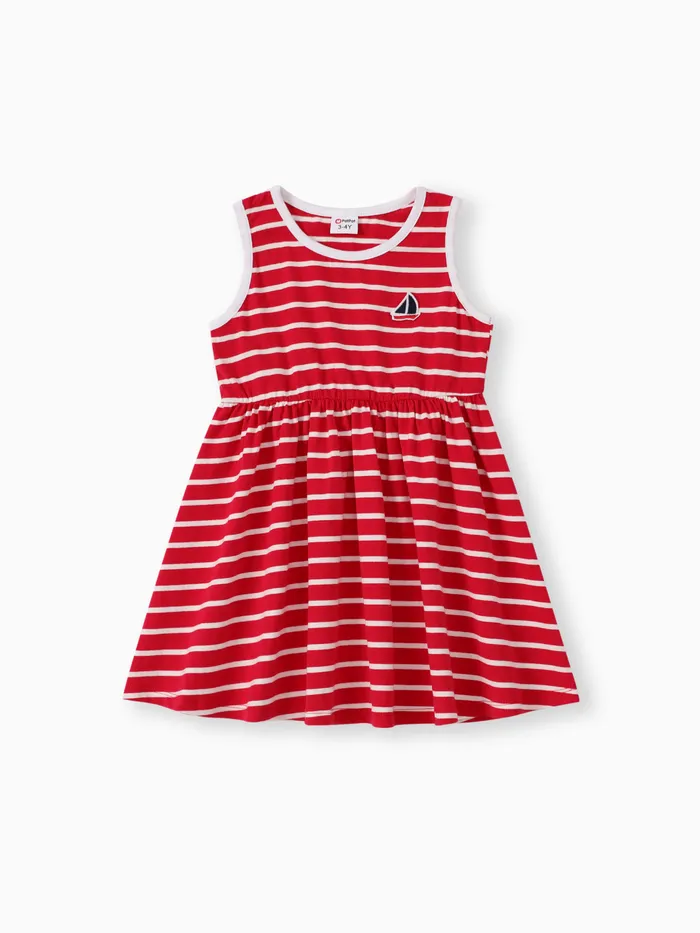Toddler Girl Stripe Print Sleeveless Dress
