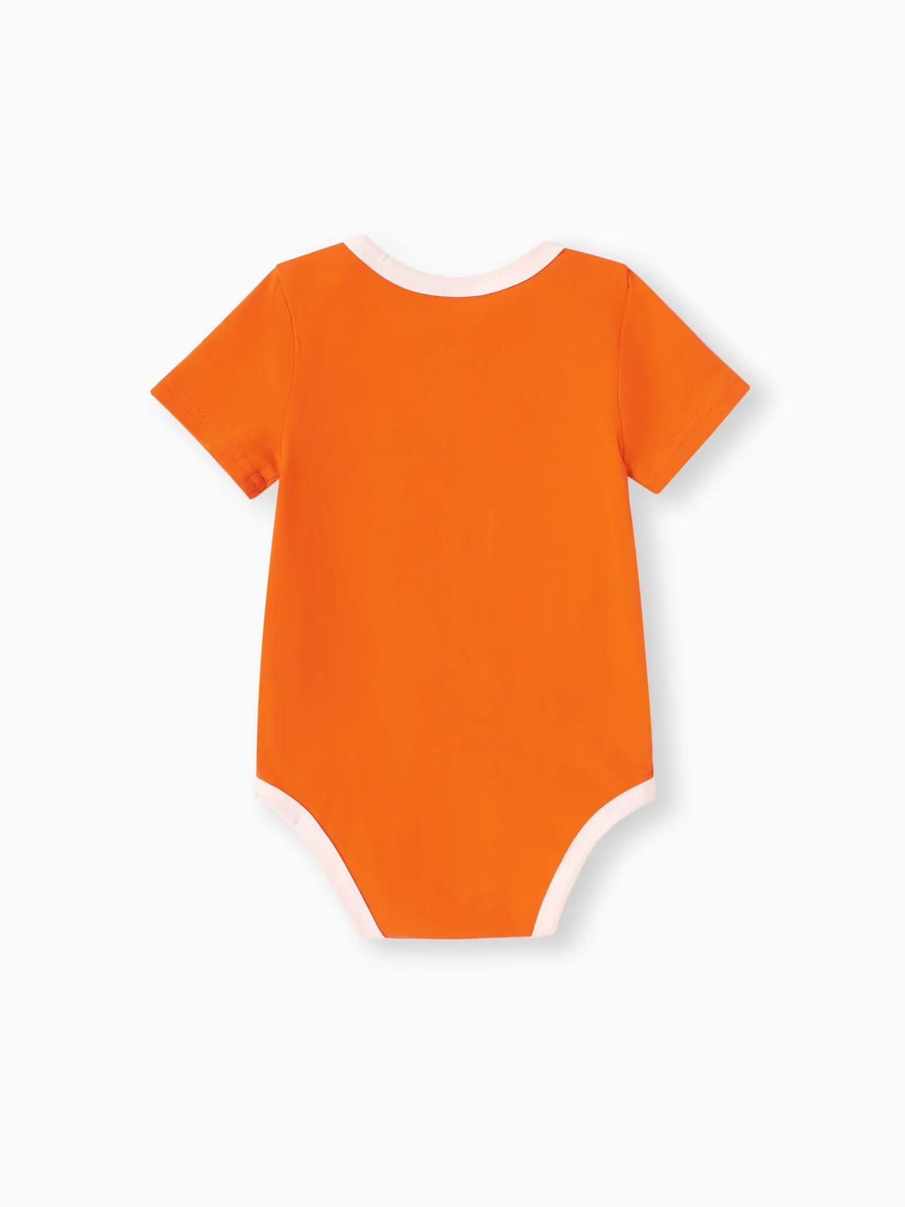 3 Stück Baby Unisex Knöpfe Löwe Kindlich Kurzärmelig Strampler orange big image 1