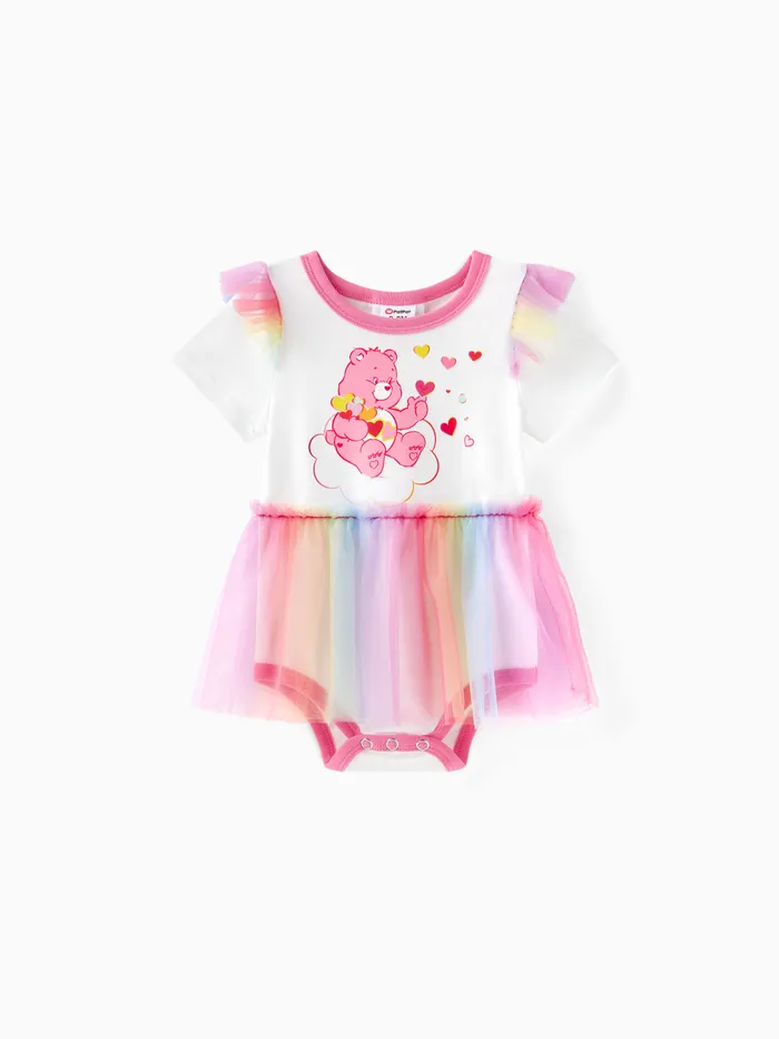 Care Bears Baby Girls Mother's Day 1pc Character Print Mesh Romper