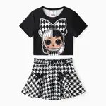 L.O.L. SURPRISE! Toddler Girl/Kid Girl Graphic Print Short-sleeve Tee and Skirt BlackandWhite