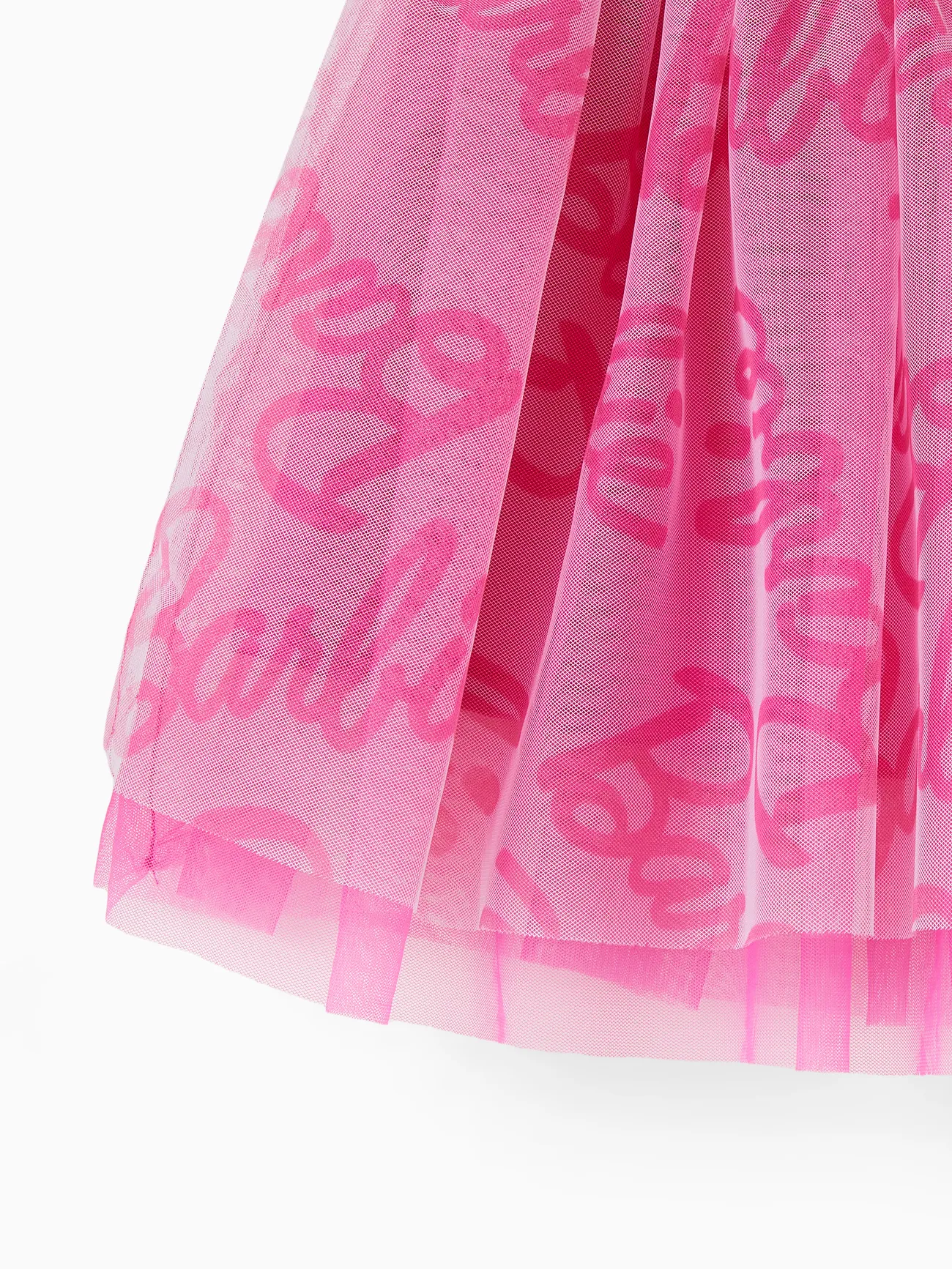 Barbie 2pcs Toddler Girl Bow Twist Top and Allover Logo Print Skirt Set
 Roseo big image 1