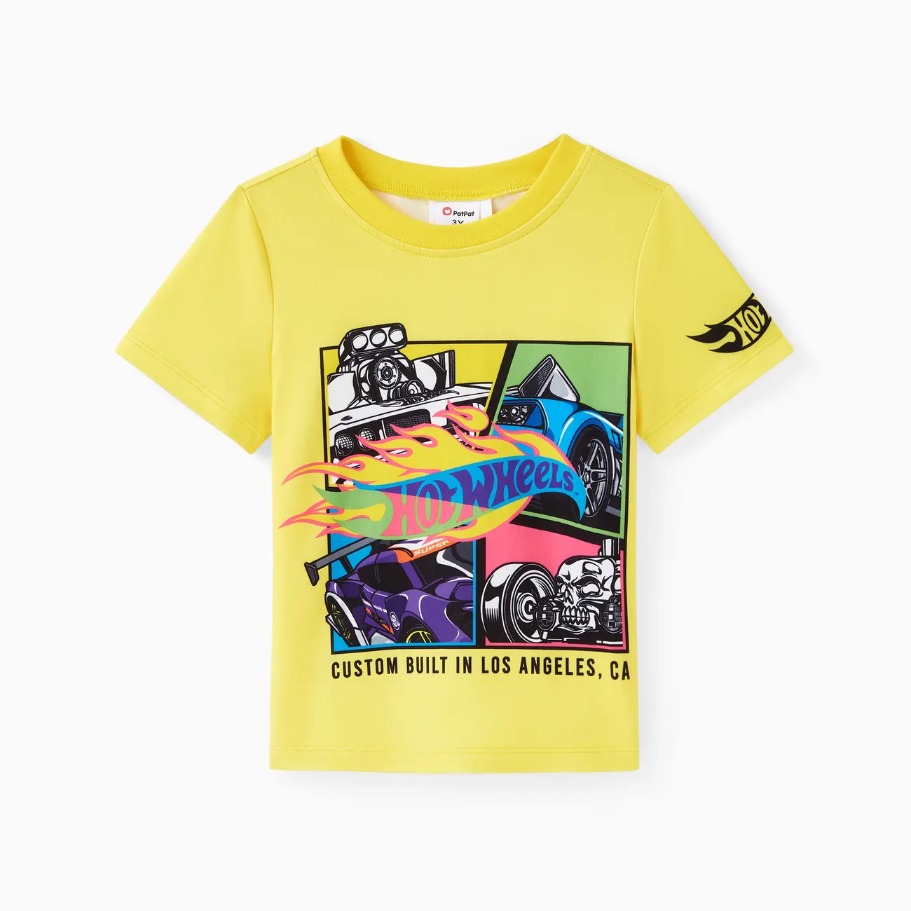 風火輪 1 件蹣跚學步男孩車輛印花 T 恤
 黃色 big image 1