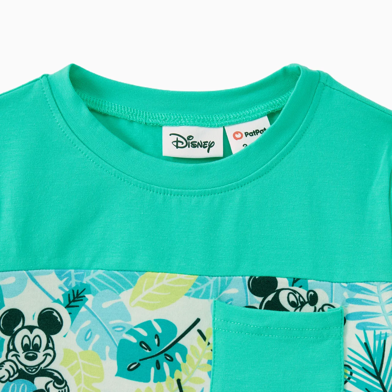 Disney Mickey and Friends Looks familiares Plantas y flores tropicales Camiseta sin mangas Conjuntos combinados para familia Conjuntos Verde big image 1