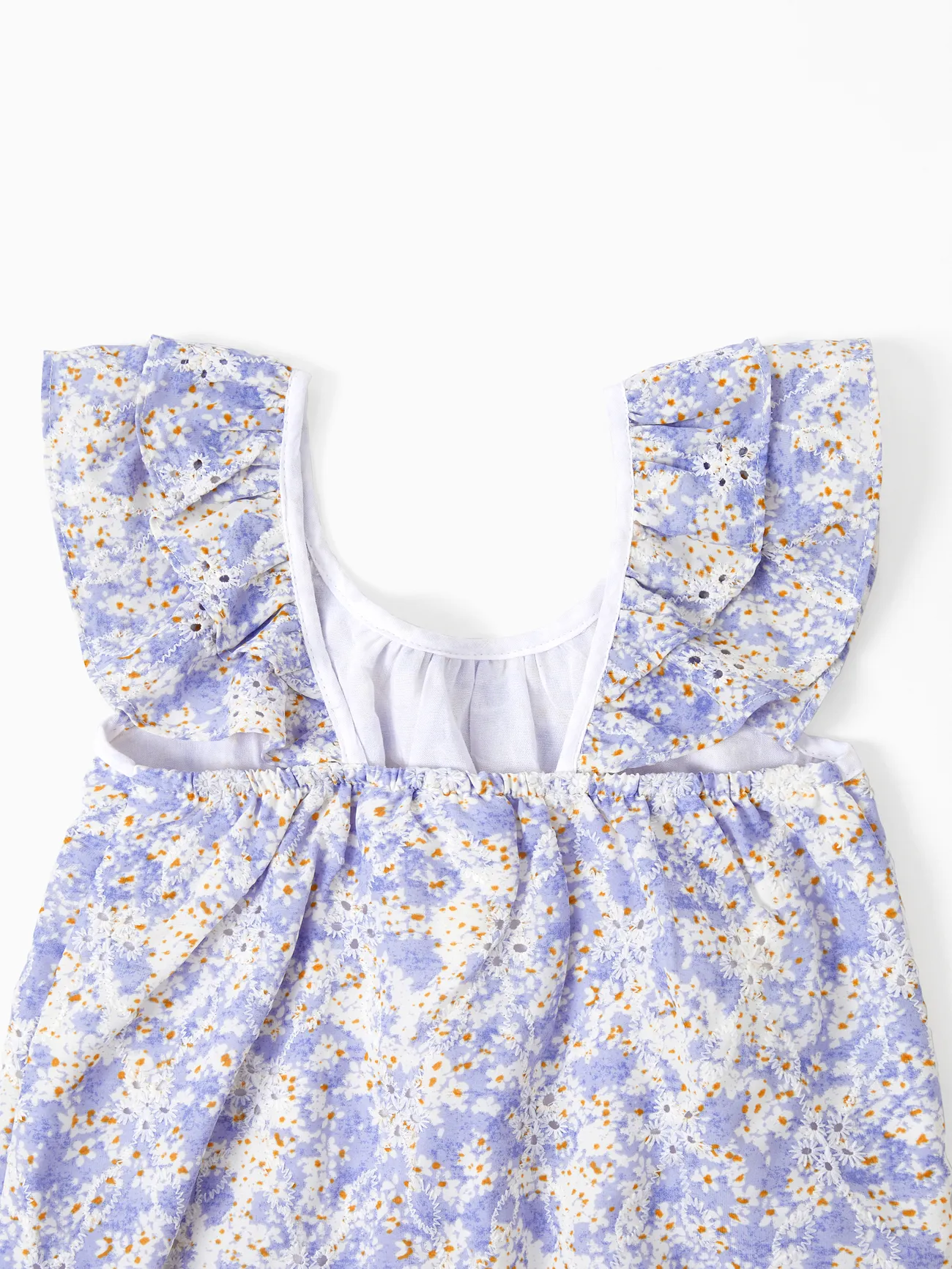 Baby Girl - Mommy Me Dresses Ditsy Floral - Shirred Strap Dress for Wedding Guest - bluishviolet - image 17