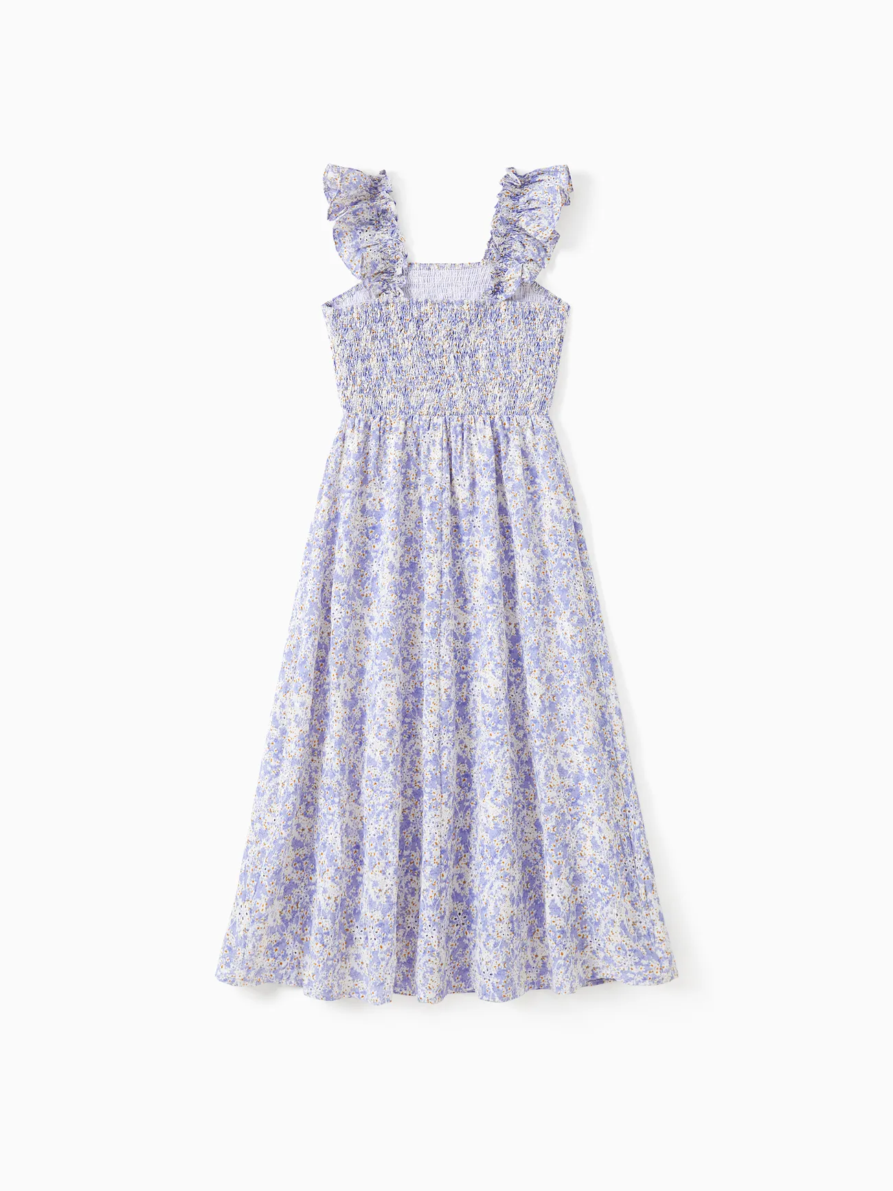 Women - Mommy Me Dresses Ditsy Floral - Shirred Strap Dress for Wedding Guest - bluishviolet - image 5