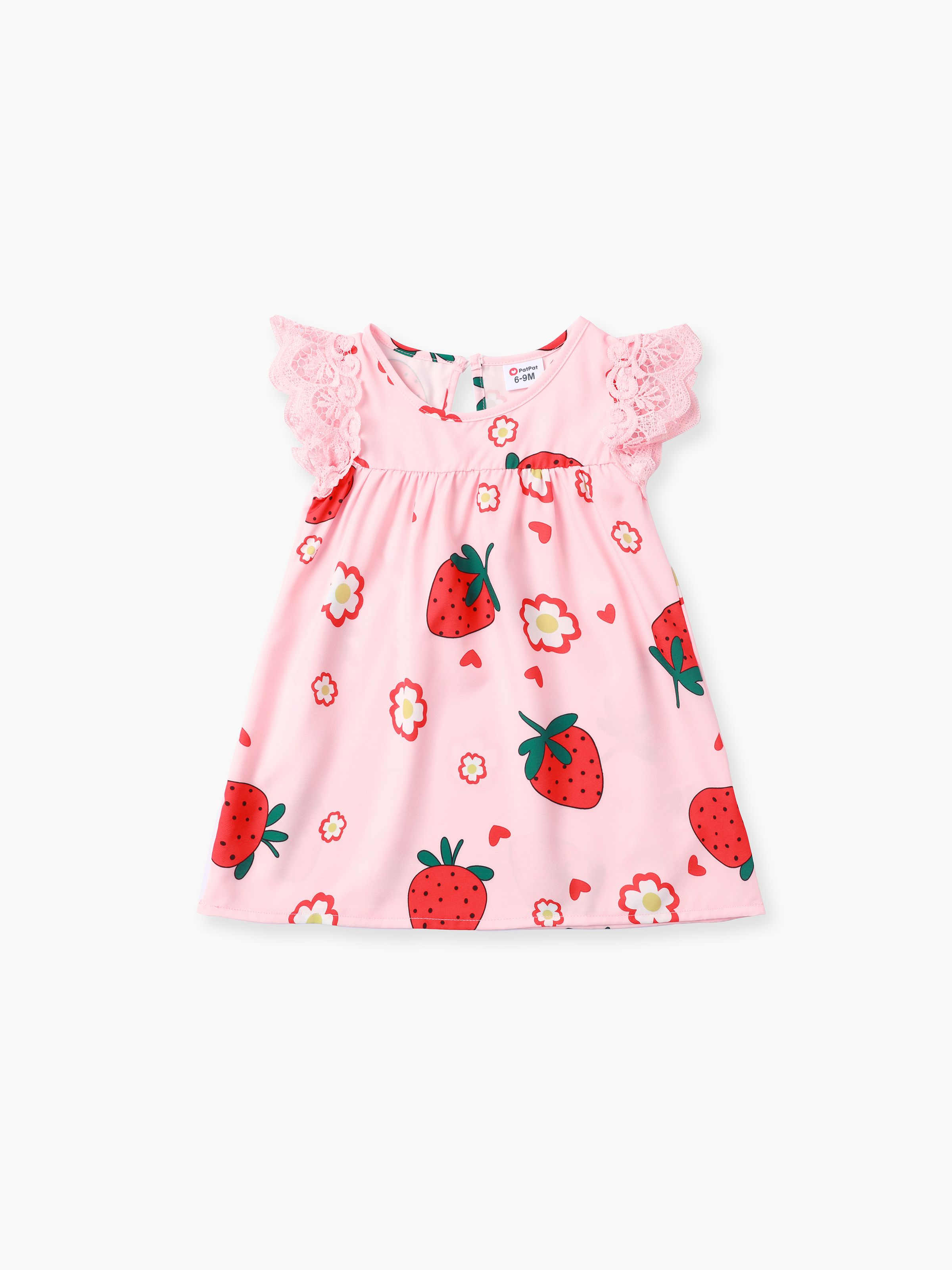 

Baby Girl Sweet Strawberry Lace Dress