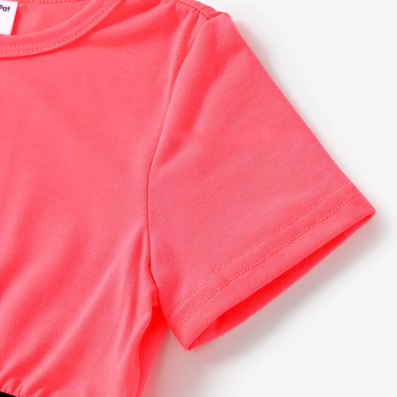 2 Stück Kleinkinder Mädchen Borte Sportlich T-Shirt-Sets rosa big image 1