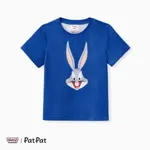 Looney Tunes Family Matching Flower Palm Leaf Character Print Onesie/Sleeveless Dress/T-shirt Deep Blue