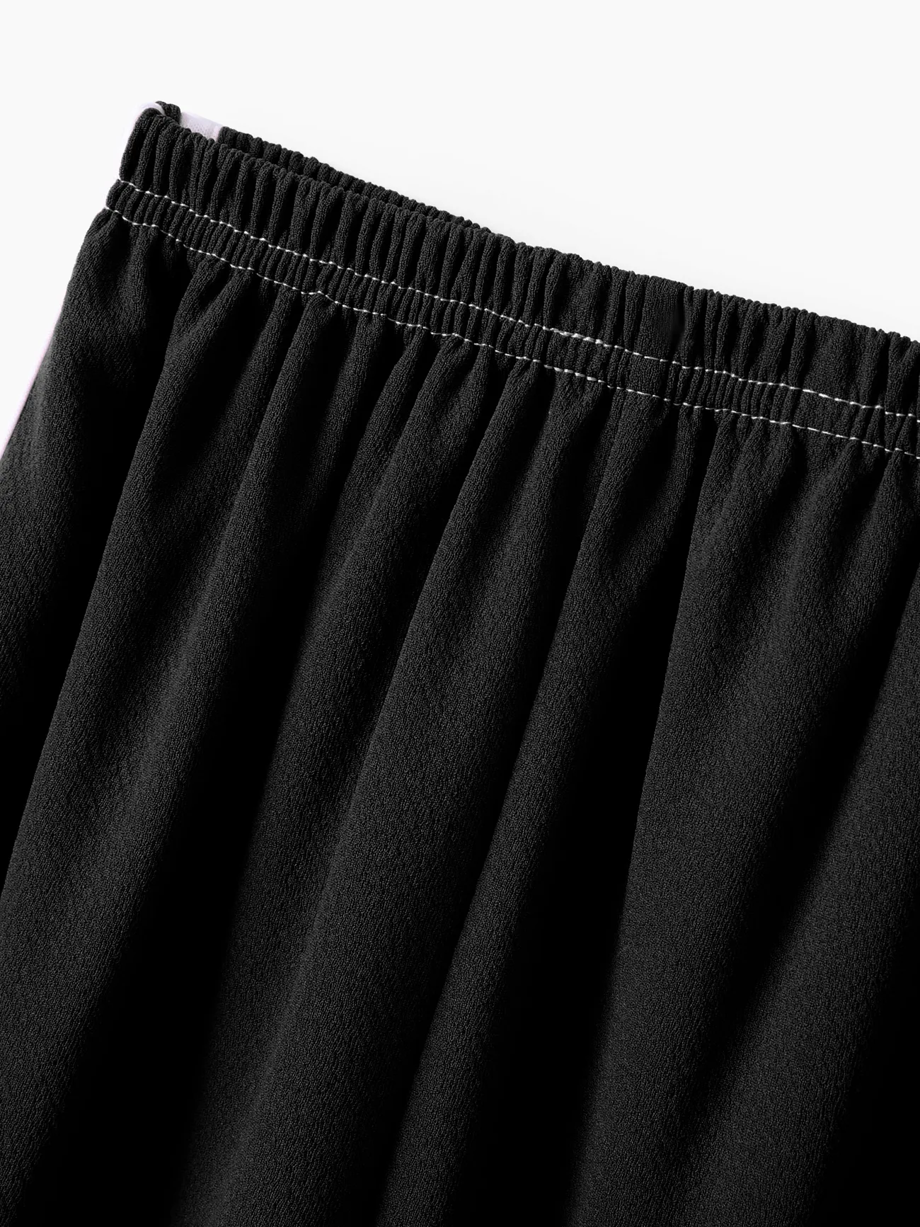 Pantalones finos hasta el tobillo transpirables a rayas deportivas para niño/niña para verano/otoño Negro big image 1