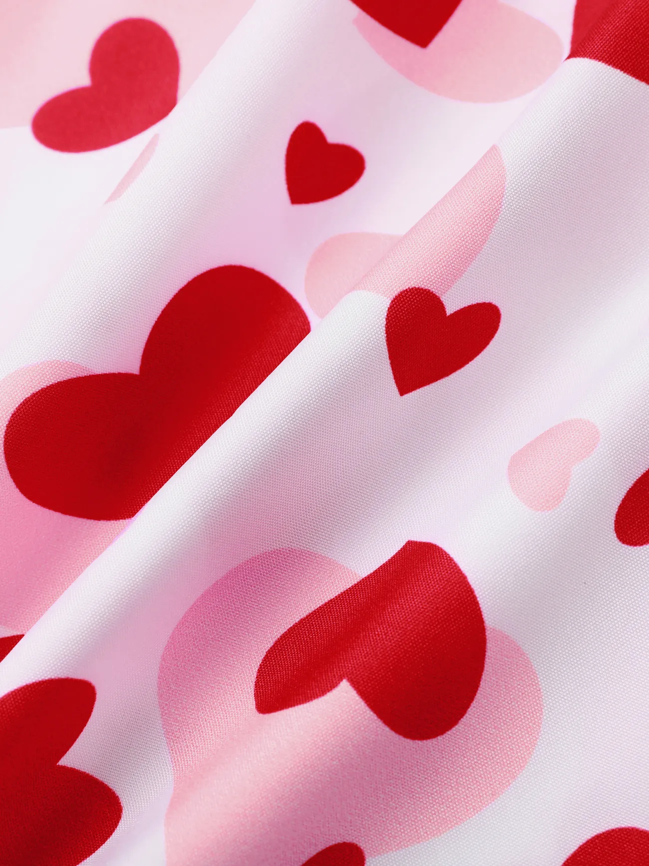 2pcs Kids Girl Valentine's Heart-shaped Open Sleeve Set Red big image 1