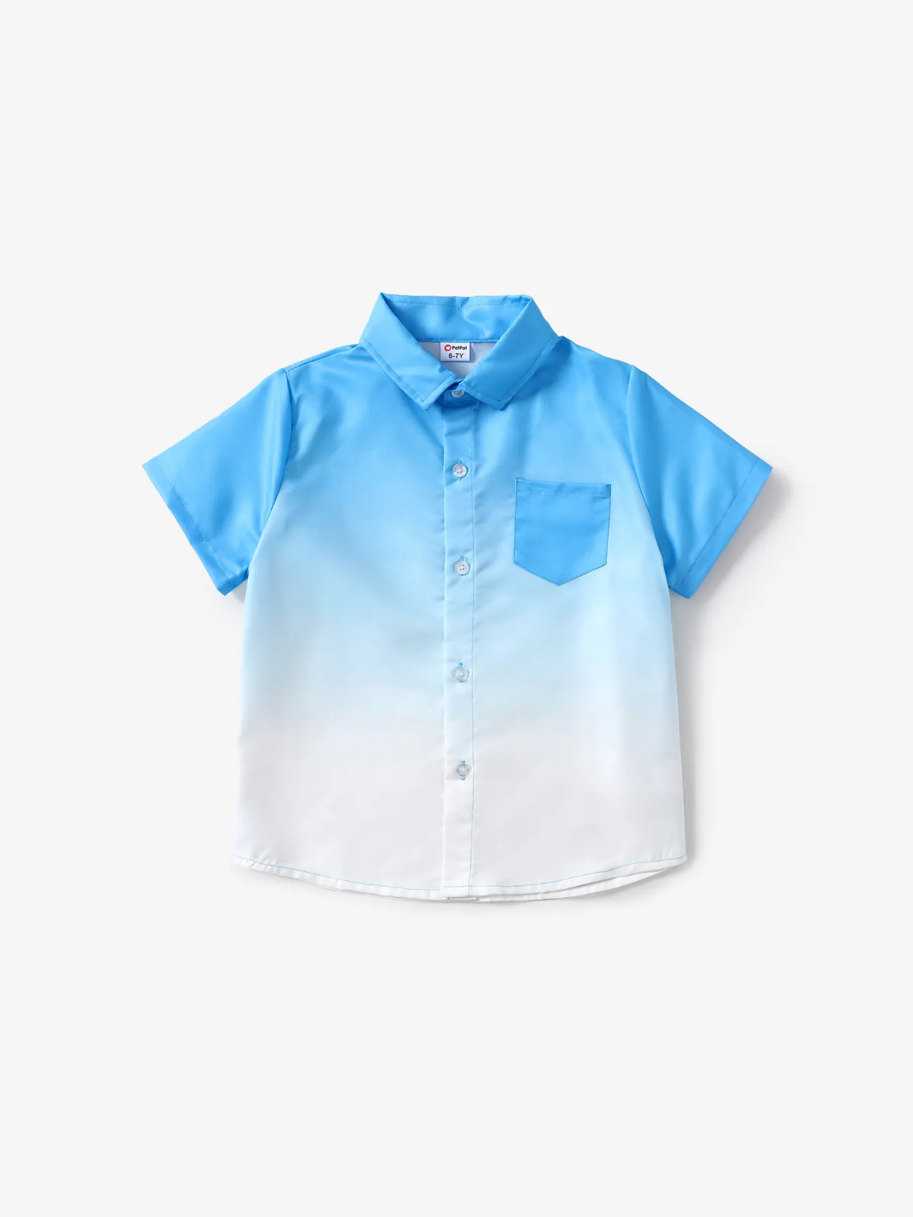 

Kid Boy Casual Gradual Change Lapel Short Sleeve Shirt