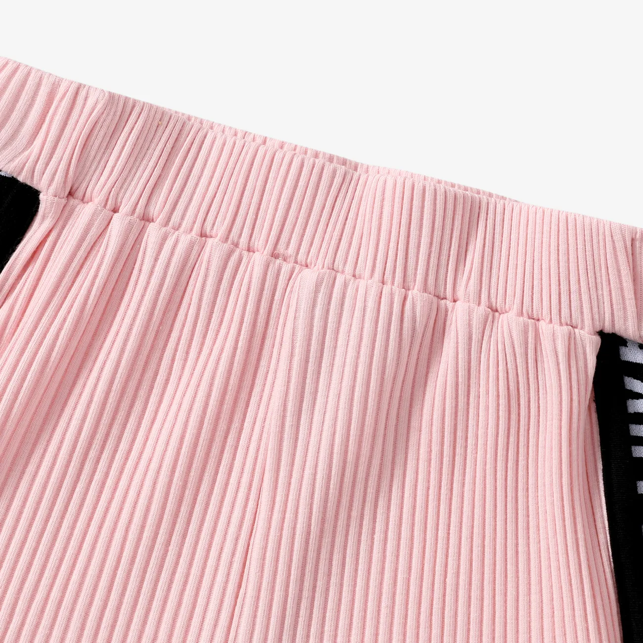 2pcs Toddler Girl Sweet Letter Braid Design Top and Shorts Set  Pink big image 1