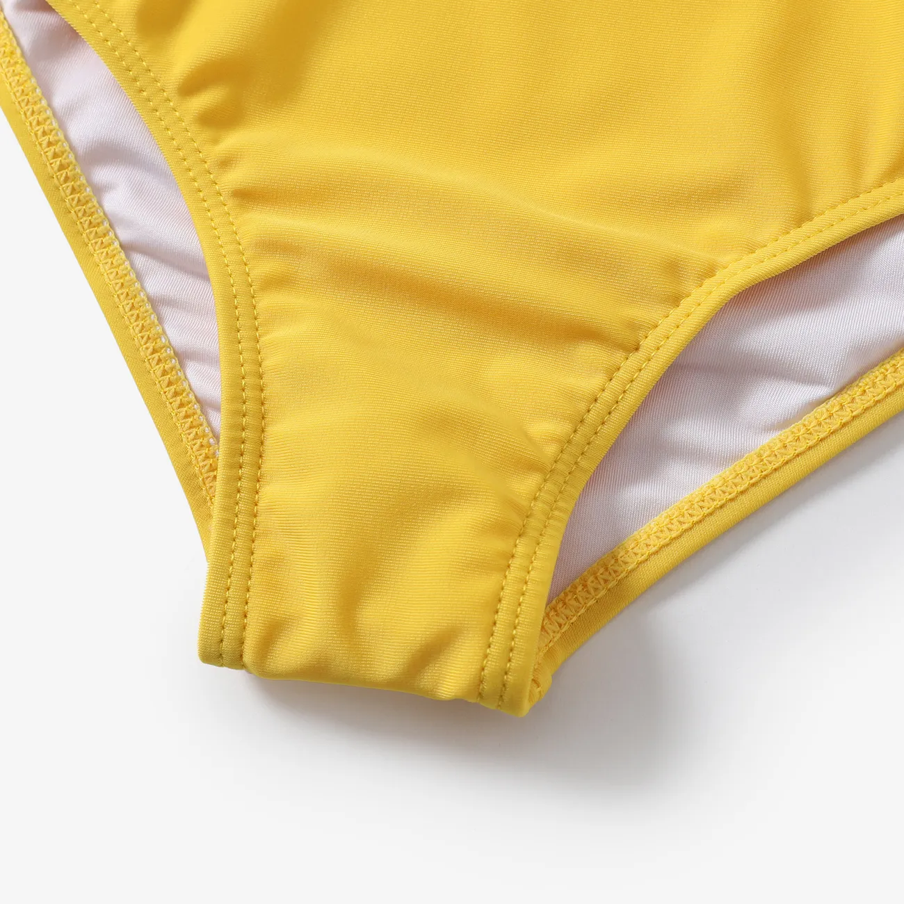 3pcs Kid Girl Sunflower Bandage Tight Top/Shorts/Headband Swimsuit Yellow big image 1