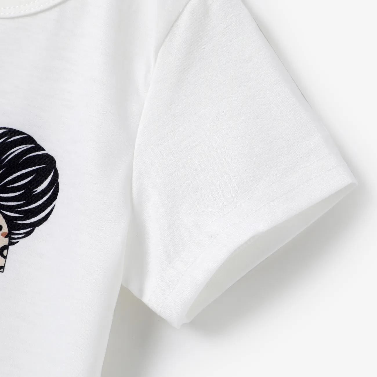 2 Stück Kleinkinder Mädchen Plissiert Avantgardistisch T-Shirt-Sets weiß big image 1