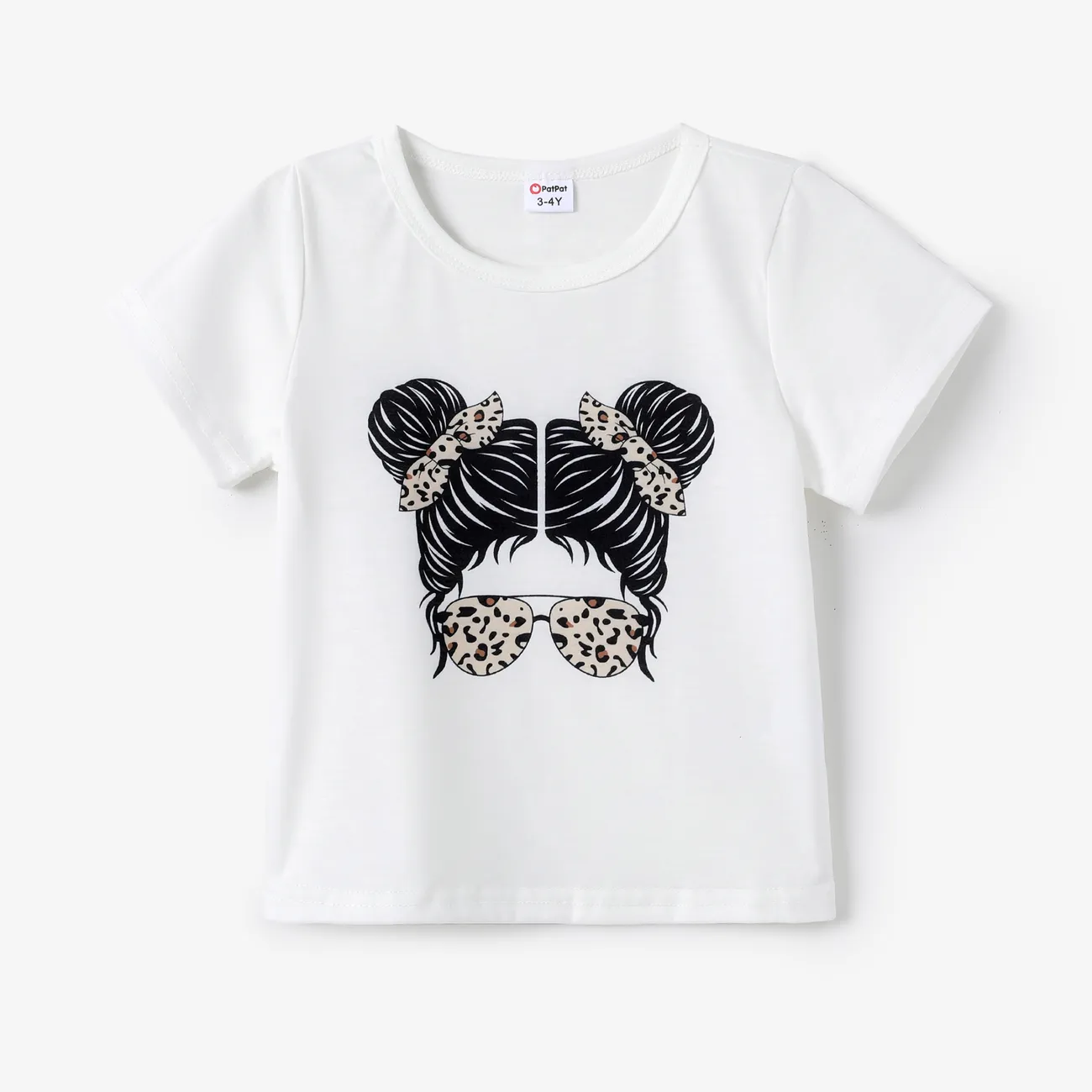 2 pièces Enfant en bas âge Fille Pli Tendance ensembles de t-shirts Blanc big image 1