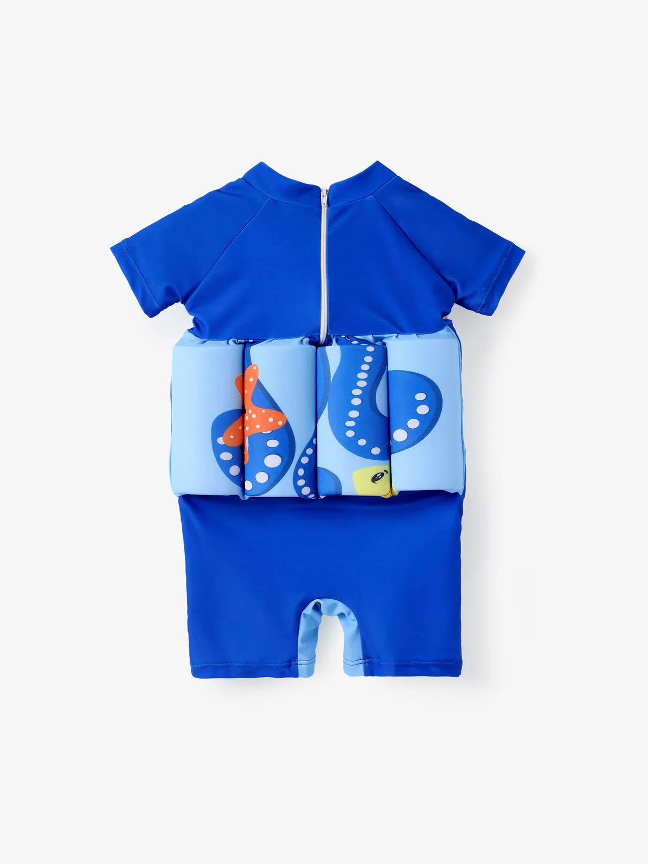Bebé Chico Costura de tela Animales marinos Infantil Manga corta Trajes de baño Azul big image 1