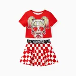 L.O.L. SURPRISE! Toddler Girl/Kid Girl Graphic Print Short-sleeve Tee and Skirt REDWHITE