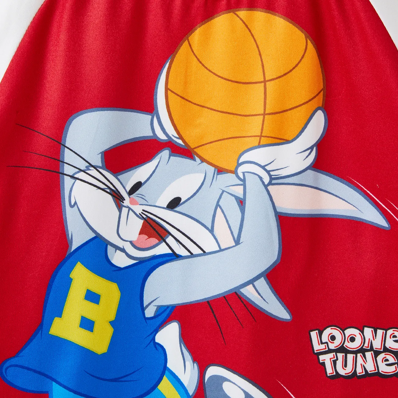 Looney Tunes 兒童/幼兒男孩拼色籃球運動 T 恤 紅白 big image 1