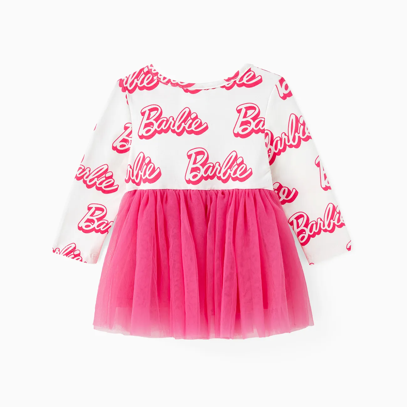 Barbie Pascua Bebé Costura de tela Dulce Manga larga Vestido Blanco big image 1