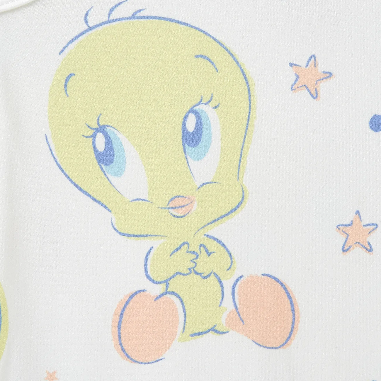 Looney Tunes Baby Boy/Girl Star print Sleeveless Romper
 White big image 1