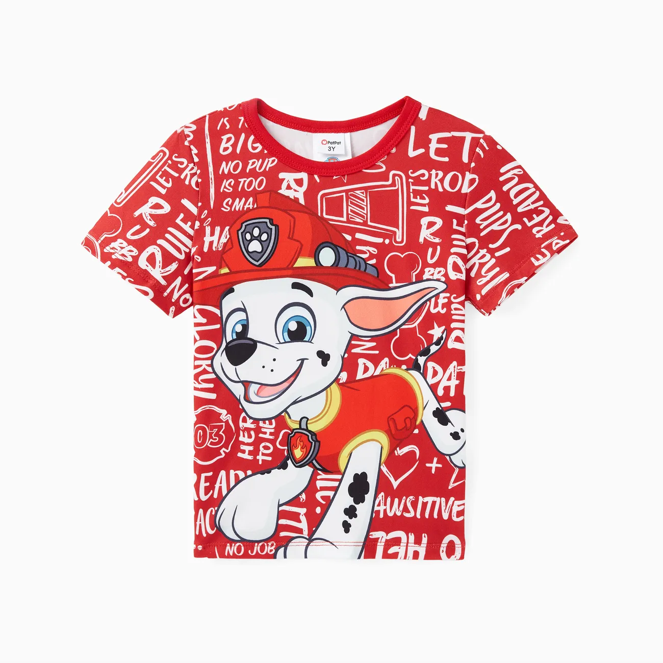 Patrulla de cachorros Niño pequeño Unisex Infantil Manga corta Camiseta Rojo big image 1