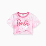 Barbie 1pc Toddler/Kids Girls Alphabet Print Short-sleeve T-Shirt
 Pink