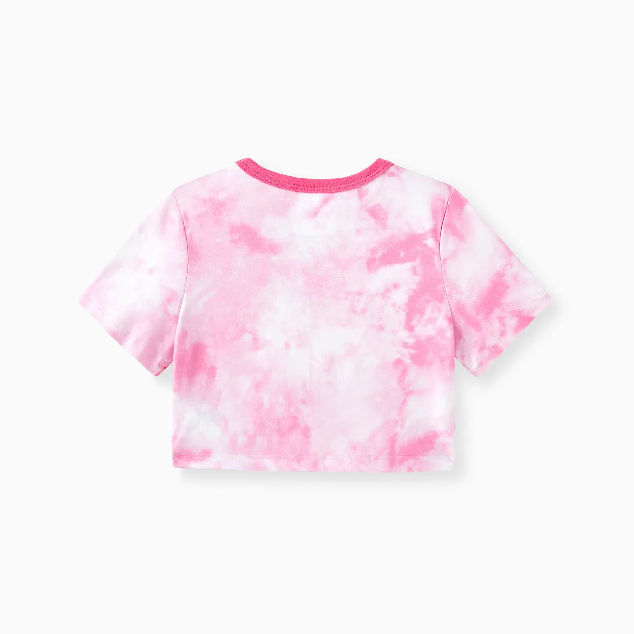 芭比娃娃 1 件學步/兒童女孩字母印花短袖 T 恤
 粉色 big image 1