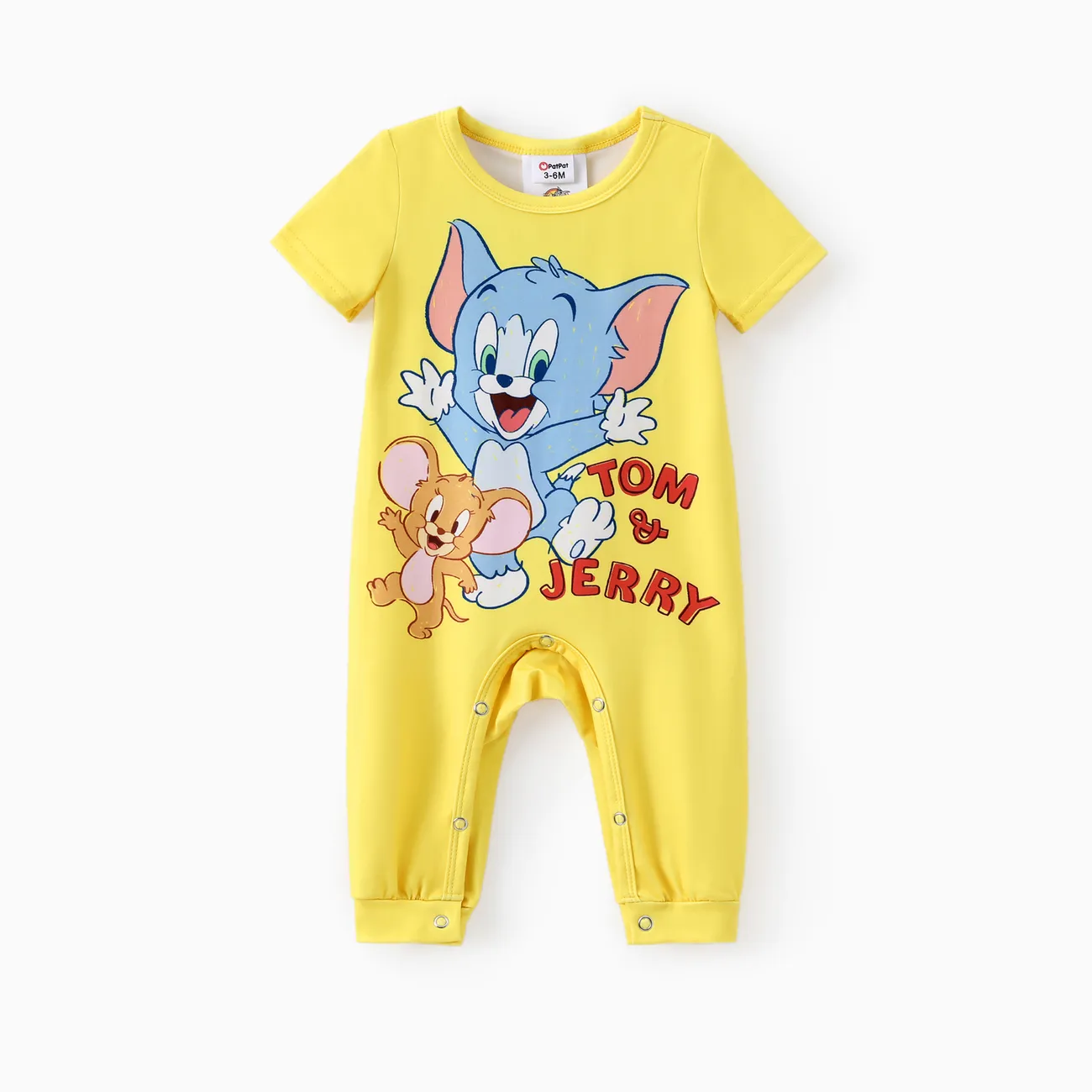 Tom and Jerry Baby Boys/Girls 1pc Character Print Long-Leg Romper