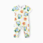 Tom and Jerry Baby Boys/Girls 1pc Character Print Long-Leg Romper White