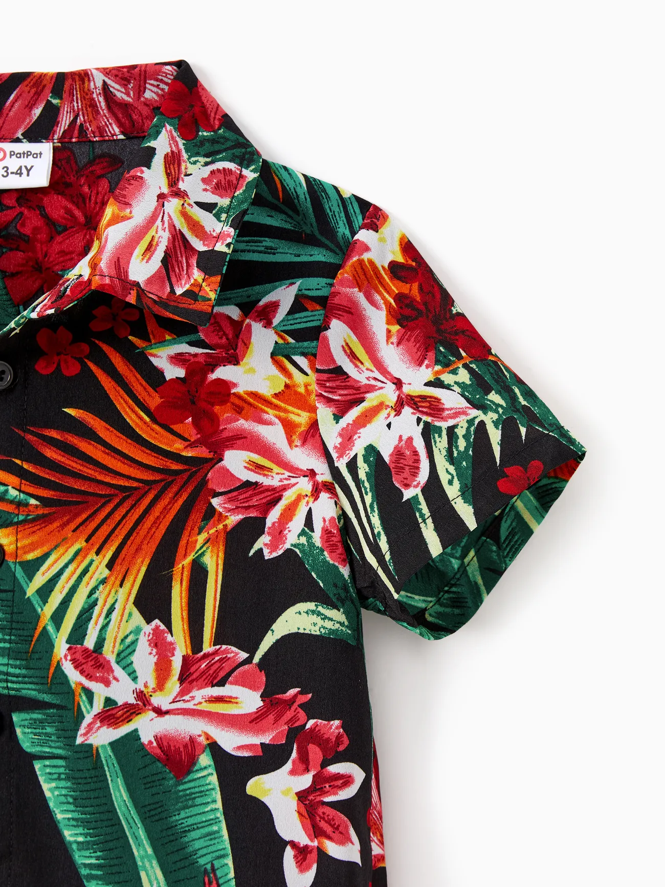 Boy - Black Matching Family Tropical Vacation Sets - Plant Floral Print Shirts and Dresses for Hawaii/Cruise/Resort - Black - image 20