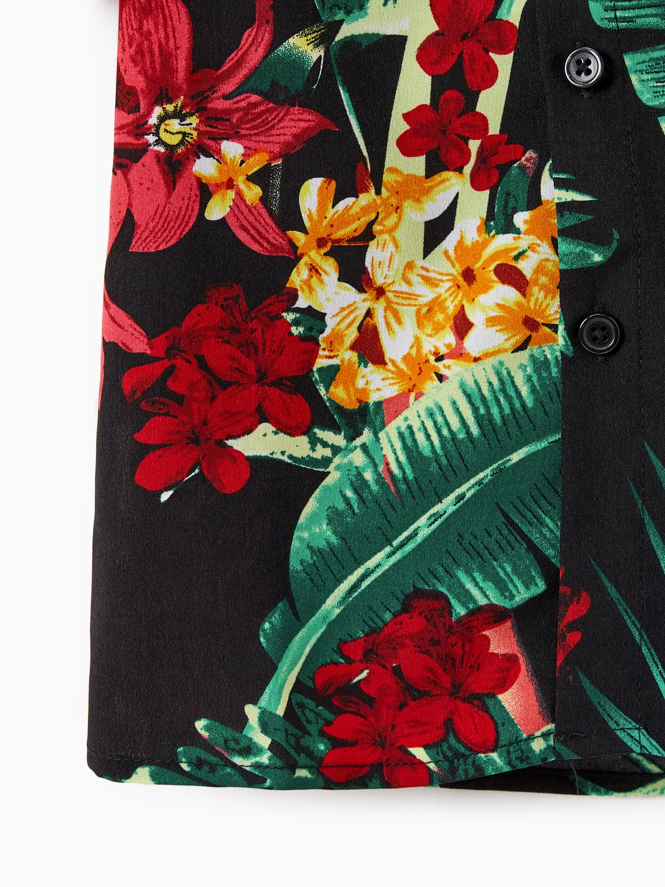 Boy - Black Matching Family Tropical Vacation Sets - Plant Floral Print Shirts and Dresses for Hawaii/Cruise/Resort - Black - image 21