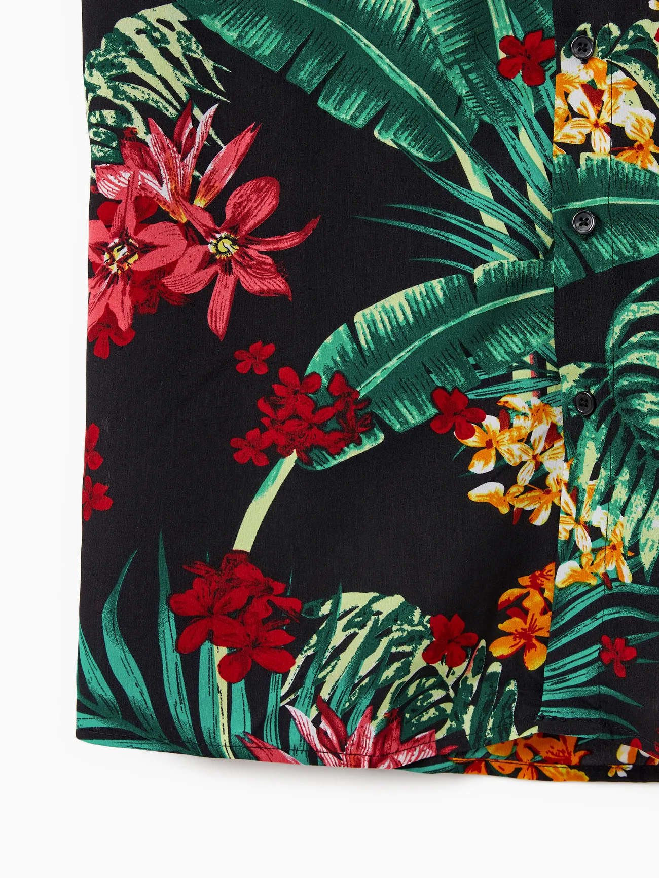 Men - Black Matching Family Tropical Vacation Sets - Plant Floral Print Shirts and Dresses for Hawaii/Cruise/Resort - Black - image 26