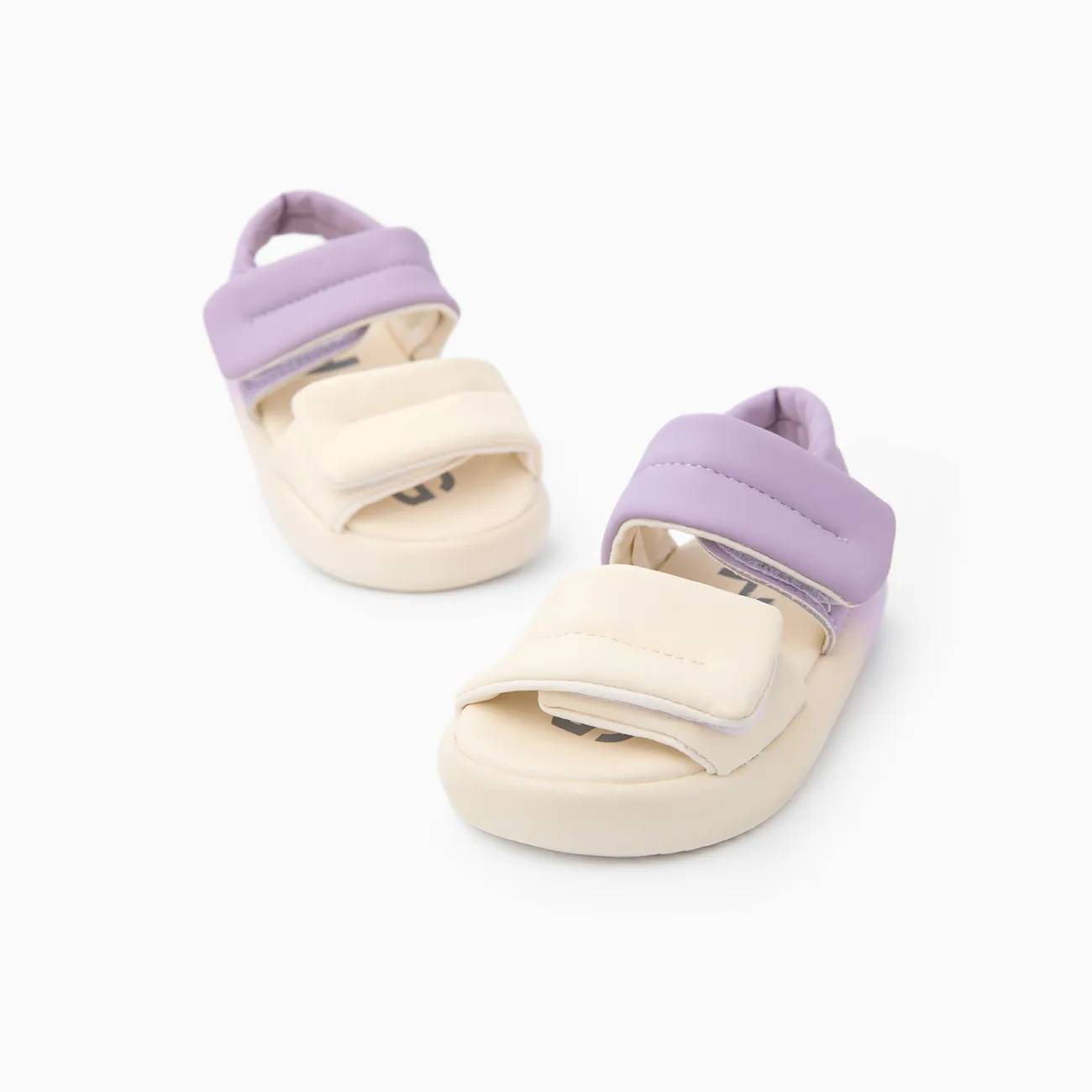  Toddler/Kid Girl Casual Color Block Open Toe Velcro Sandals  Purple big image 1