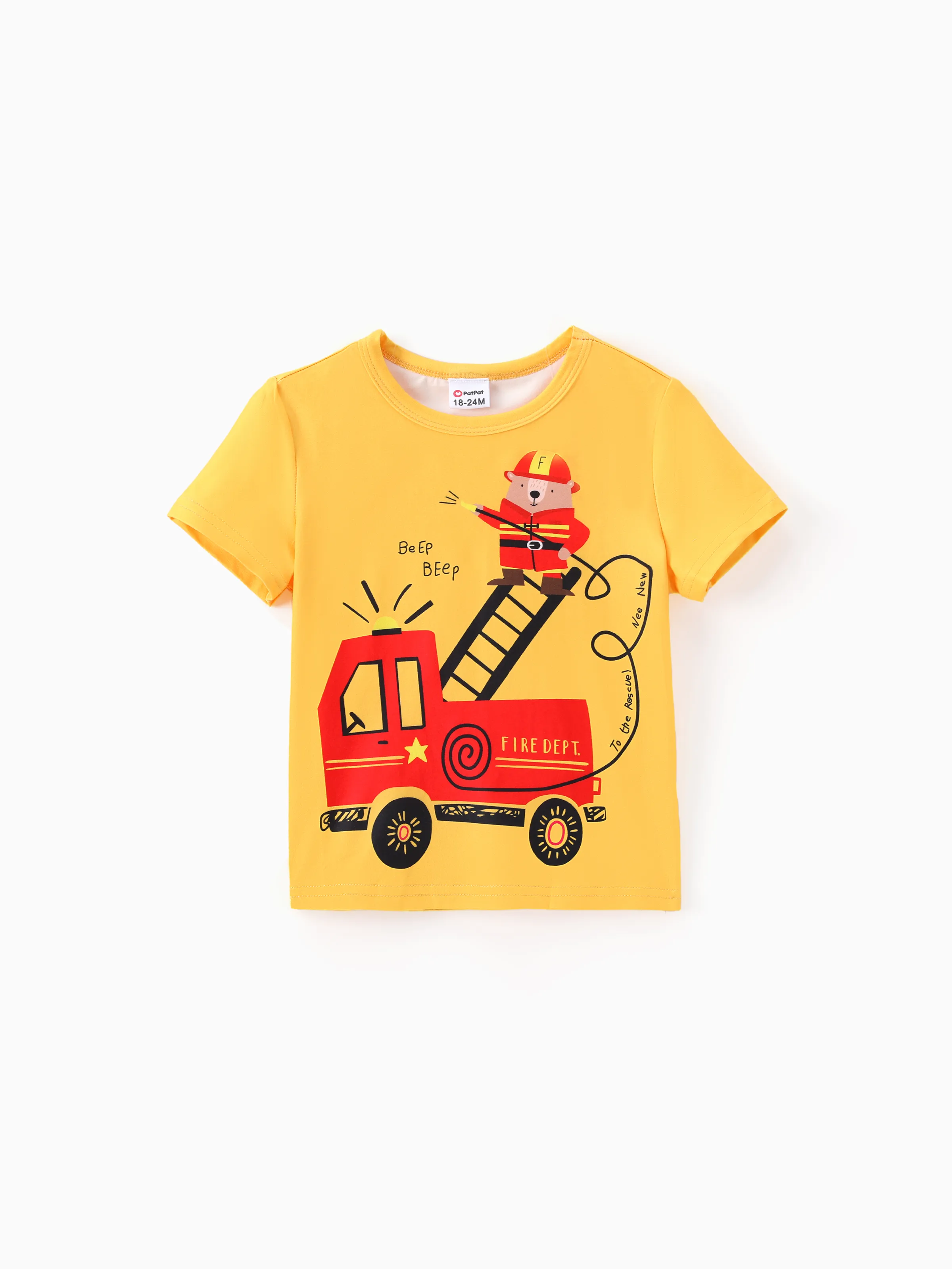 

Toddler Boy Vehicle Print Colorblock Short-sleeve Tee