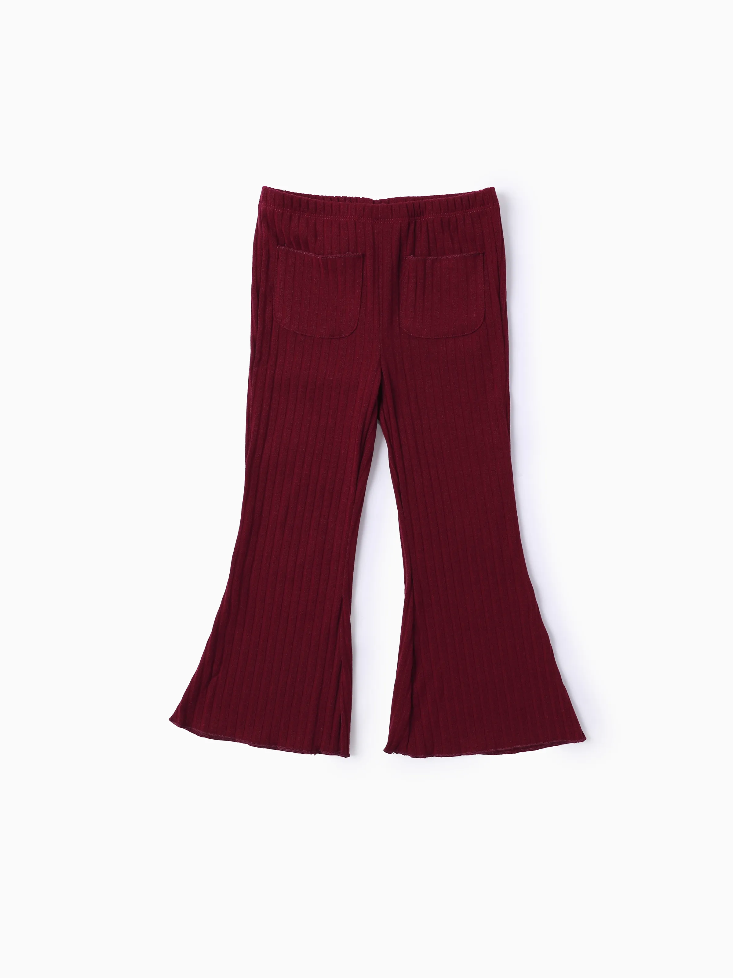 

Toddler Girl Basic Solid Ribbed Pants