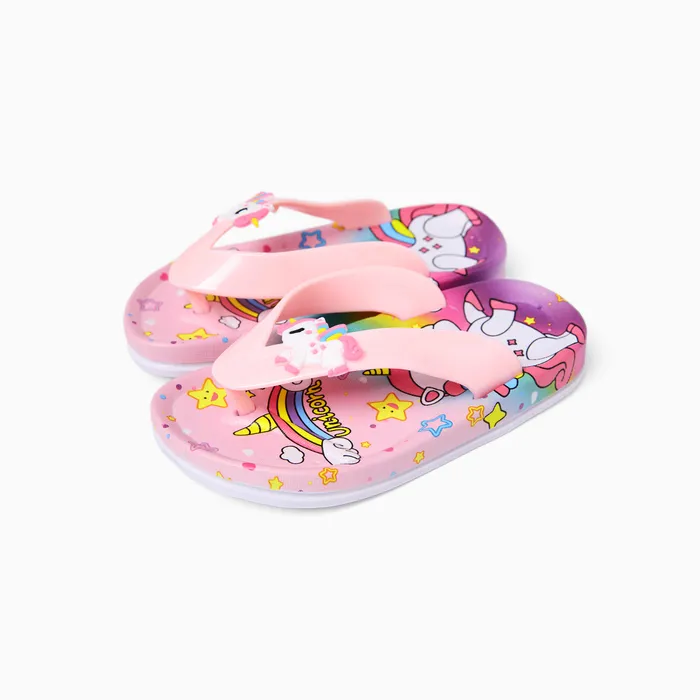 Kleinkind/Kind Mädchen Lässige Einhorn Grafik Flip Flops Hausschuhe