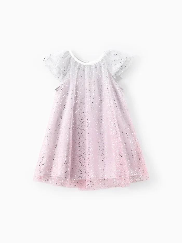 Toddler Girl Gradient Stars Print Mesh Dress