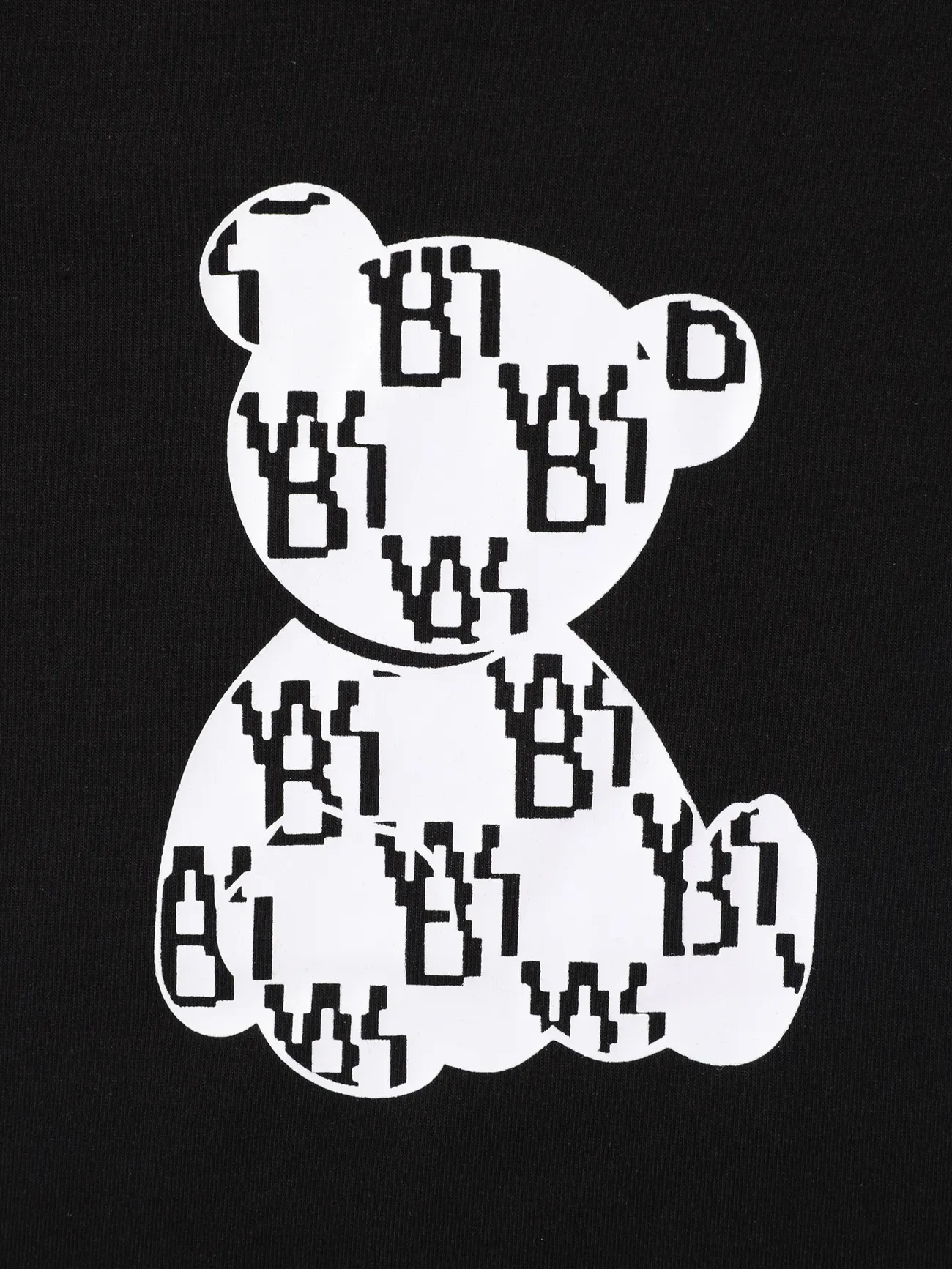 2pcs Baby Boy 95% Cotton Cartoon Bear Print Sleeveless Tank Top and Shorts Set Black big image 1