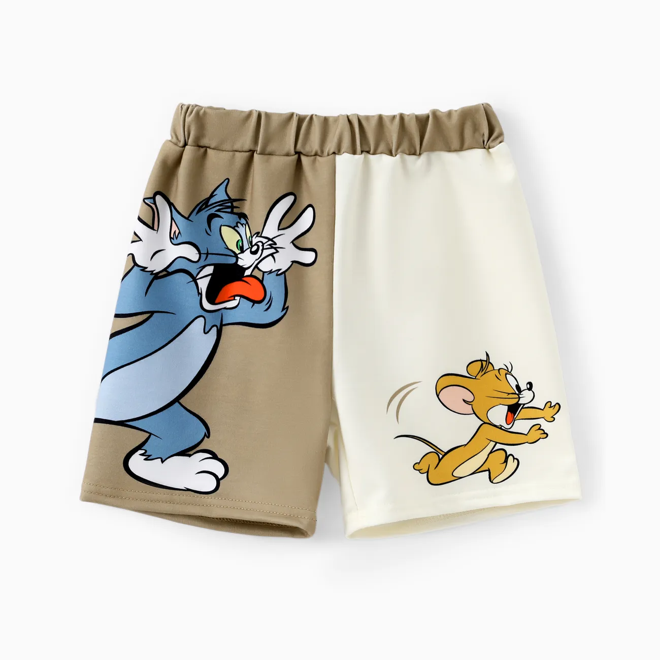 Tom and Jerry 2 unidades Niño pequeño Chico Costura de tela Infantil conjuntos de camiseta Caqui big image 1