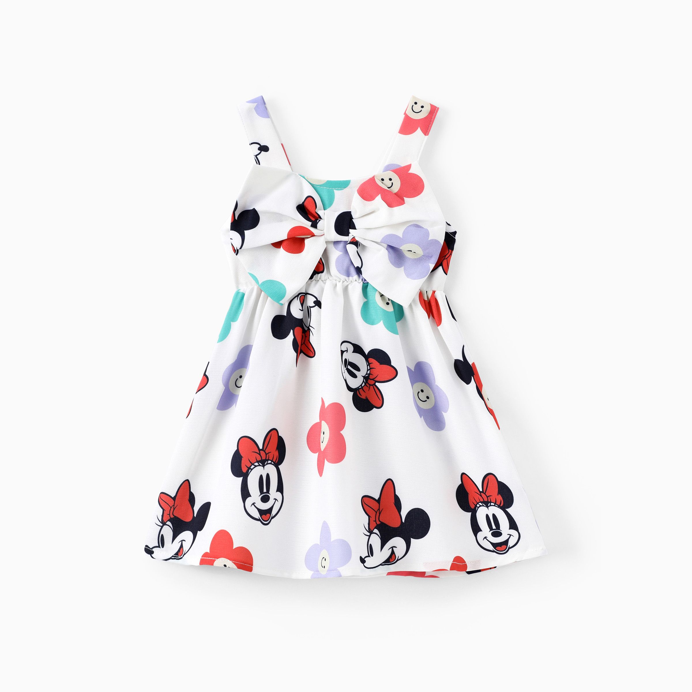 

Disney Mickey and Friends Baby Girls 1pc Floral Minnie Print Bowknot Sleeveless Dress