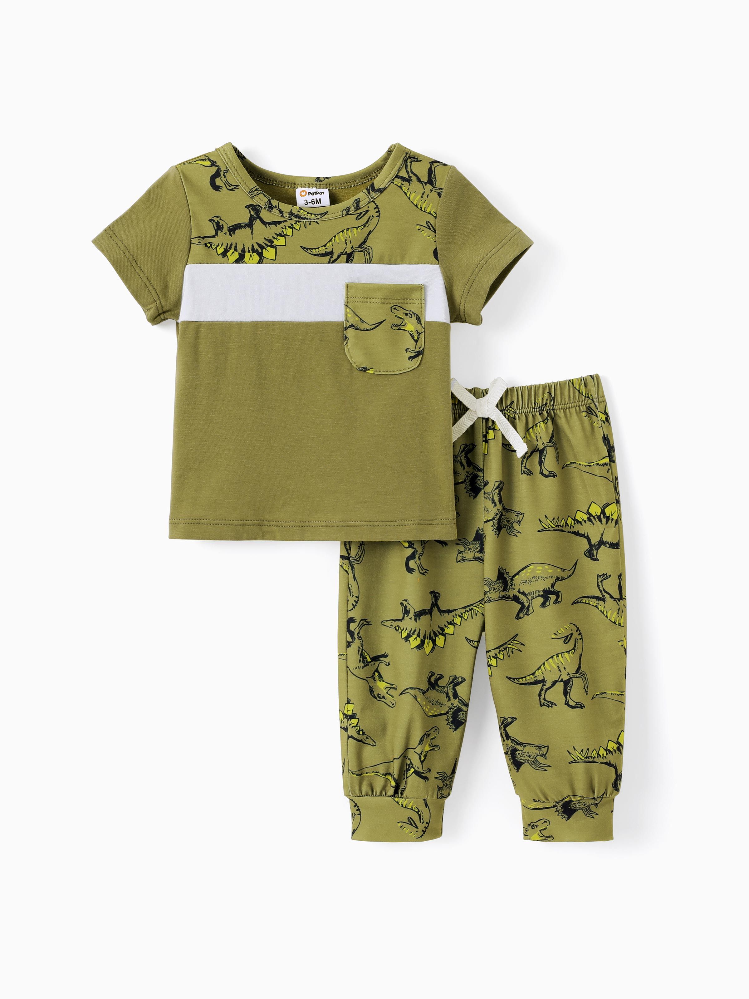 

Baby Boy 2pcs Dinosaur Print Tee and Pants Set