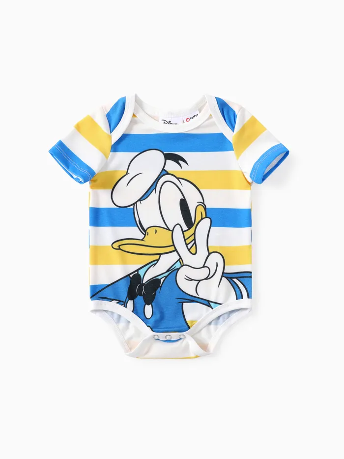 Disney Mickey and Friends Bebé Niño/Niña Pato Donald 1pc Naia™ Estampado de Rayas Mameluco