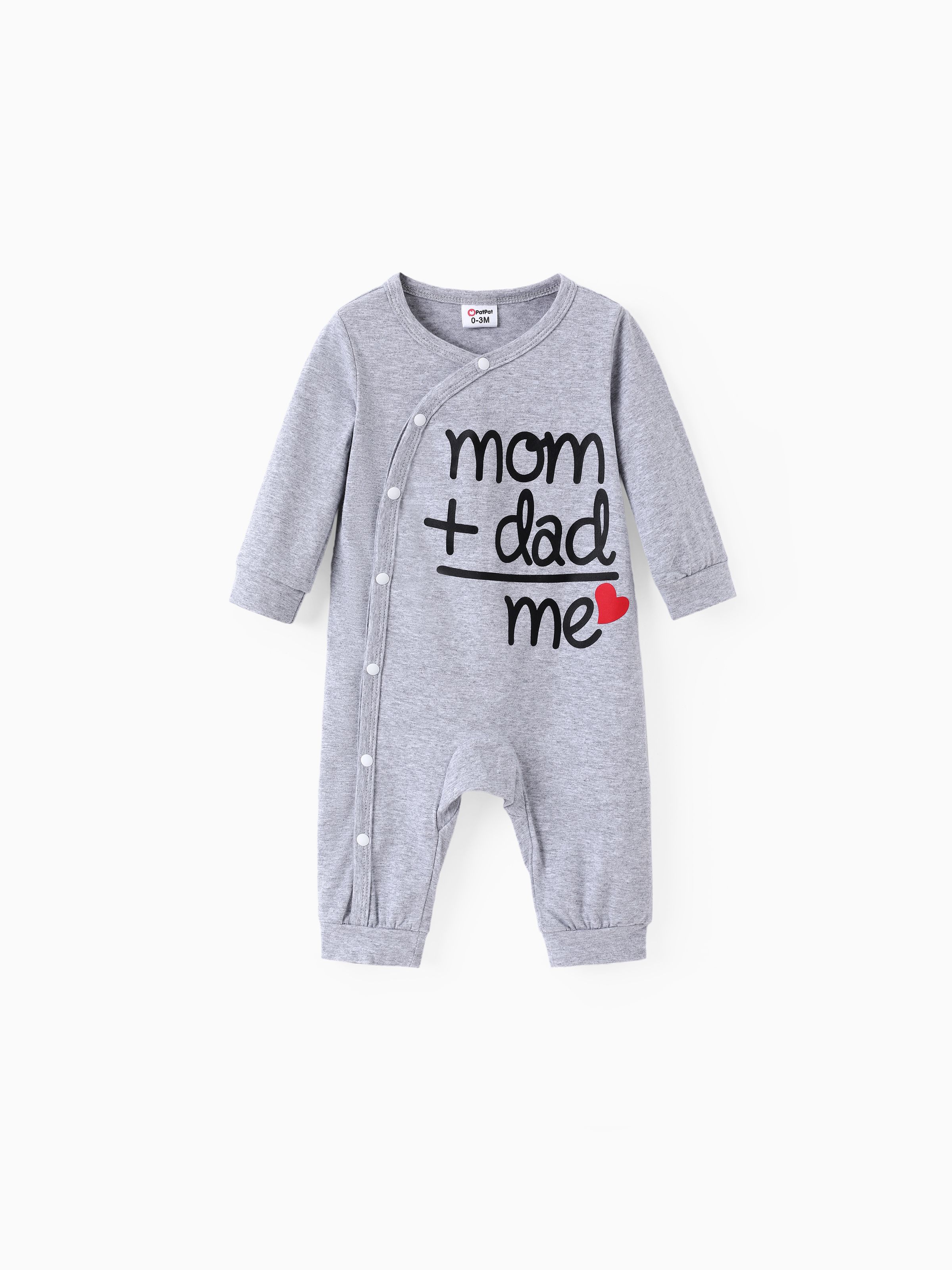 

Baby Boy/Girl 95% Cotton Long-sleeve Love Heart and Letter Print Jumpsuit