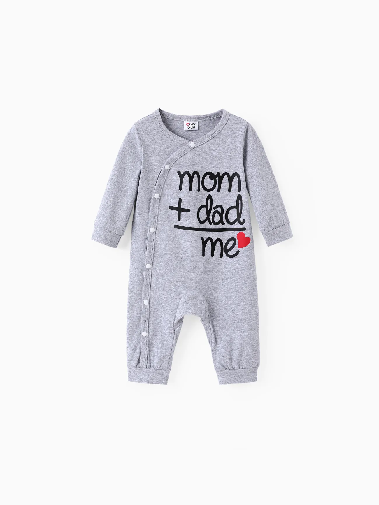 Baby Boy/Girl 95% Cotton Long-sleeve Love Heart and Letter Print Jumpsuit