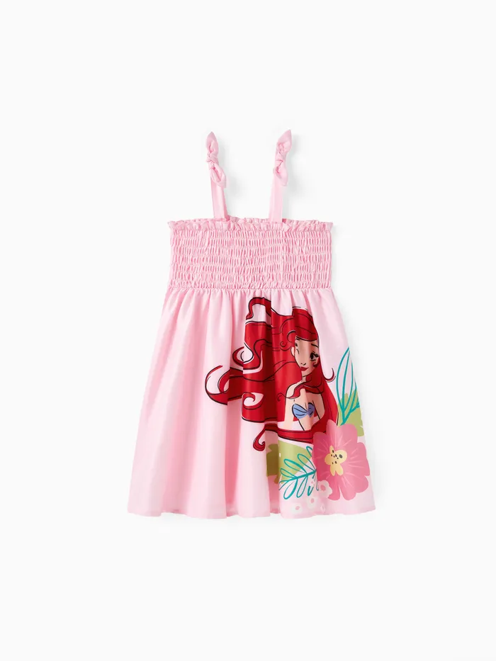 Disney Princesa Toddler Menina Personagem Estampa Smocking Vestido
