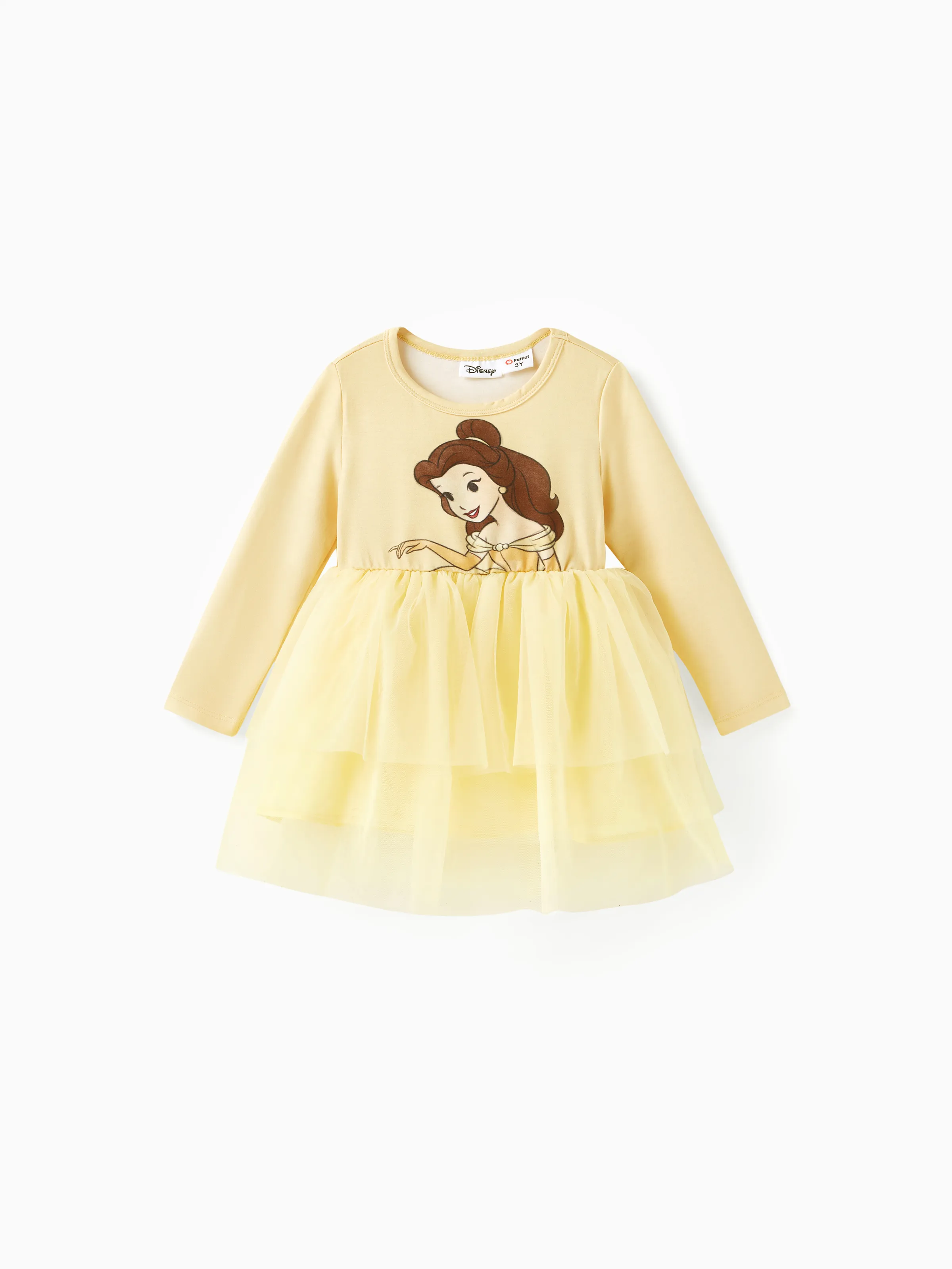 

Disney Princess Toddler Girl Character Naia™ Print Long-sleeve Mesh Overlay Fairy Tulle Dress